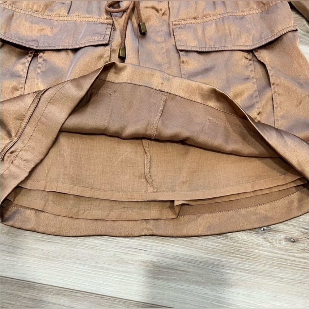 Anthropologie Love The Label Silky Cargo Mini Skirt - Picture 7 of 8